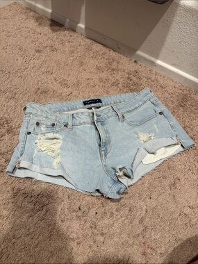 Aeropostale Light Blue Distressed Denim Shorts
